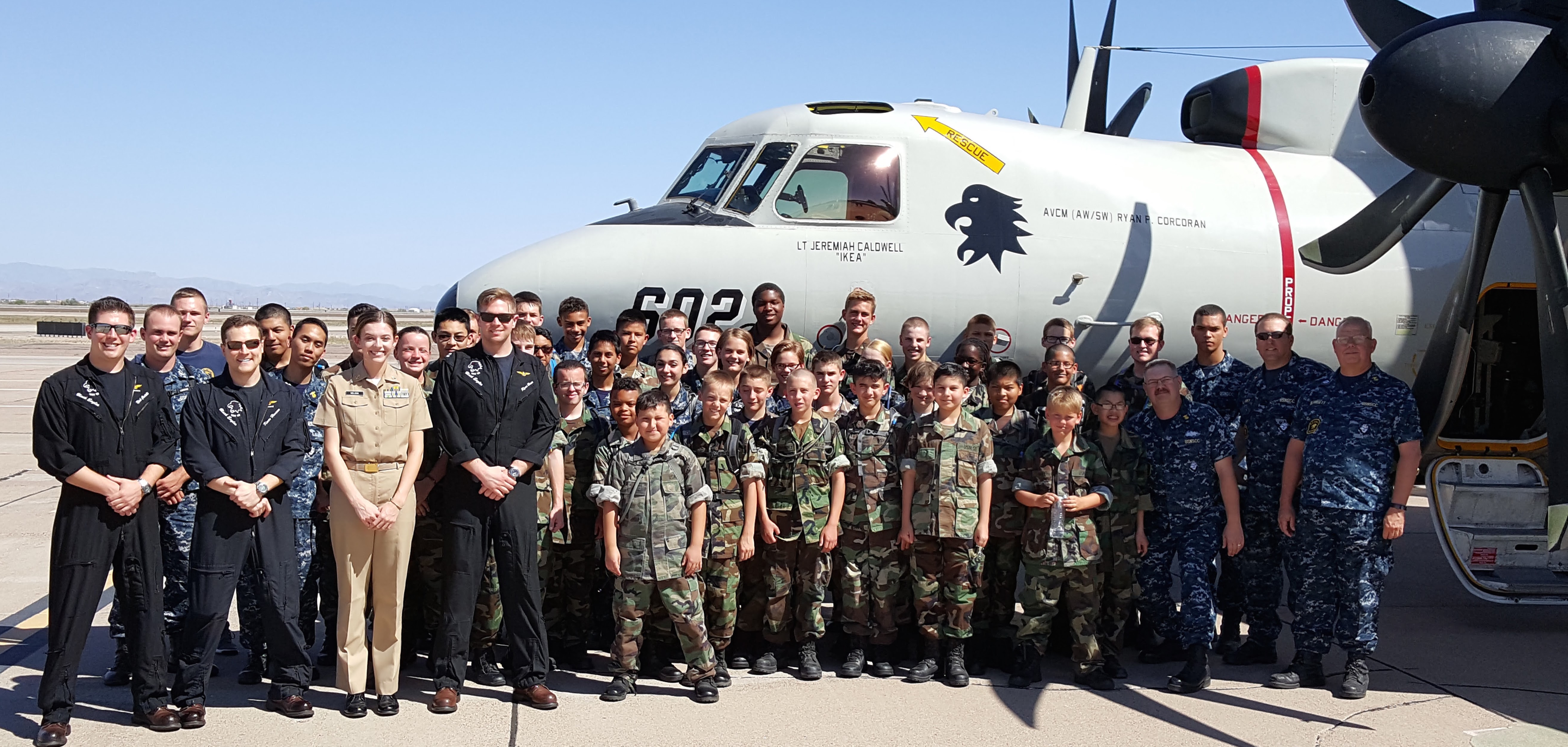 Black Eagle Squadron with crew of BES E-2S Hawkeye